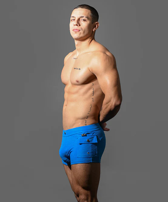 Andrew Christian 70171 Cargo swim boxer trunk blue