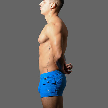 Andrew Christian 70171 Cargo swim boxer trunk blue