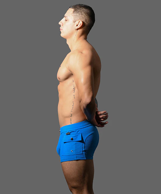Andrew Christian 70171 Cargo swim boxer trunk blue