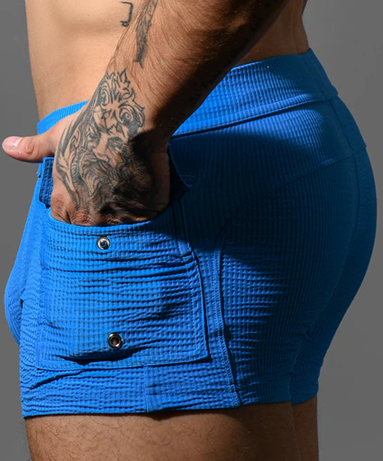 Andrew Christian 70171 Cargo swim boxer trunk blue