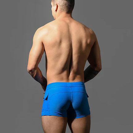 Andrew Christian 70171 Cargo swim boxer trunk blue