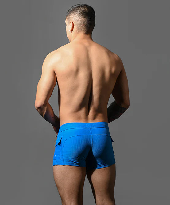 Andrew Christian 70171 Cargo swim boxer trunk blue