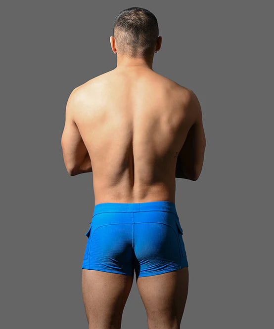 Andrew Christian 70171 Cargo swim boxer trunk blue