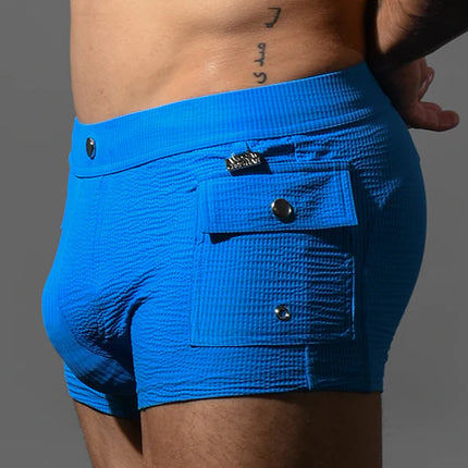 Andrew Christian 70171 Cargo swim boxer trunk blue