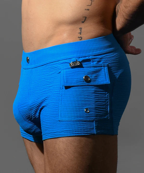 Andrew Christian 70171 Cargo swim boxer trunk blue