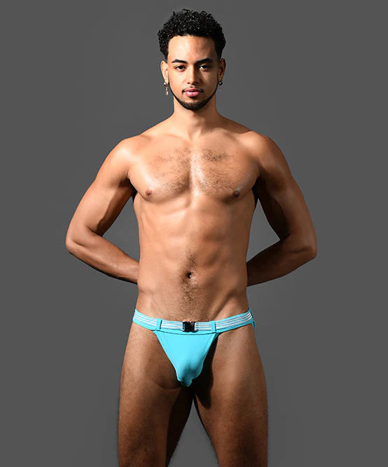 Andrew Christian 70182 Belt swim bikini brief aqua