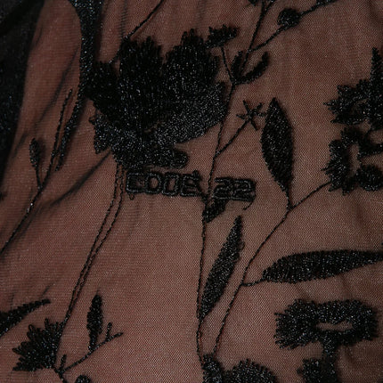 Code 22 Embroidered Tulle Tank Mesh 9761 - Black Floral