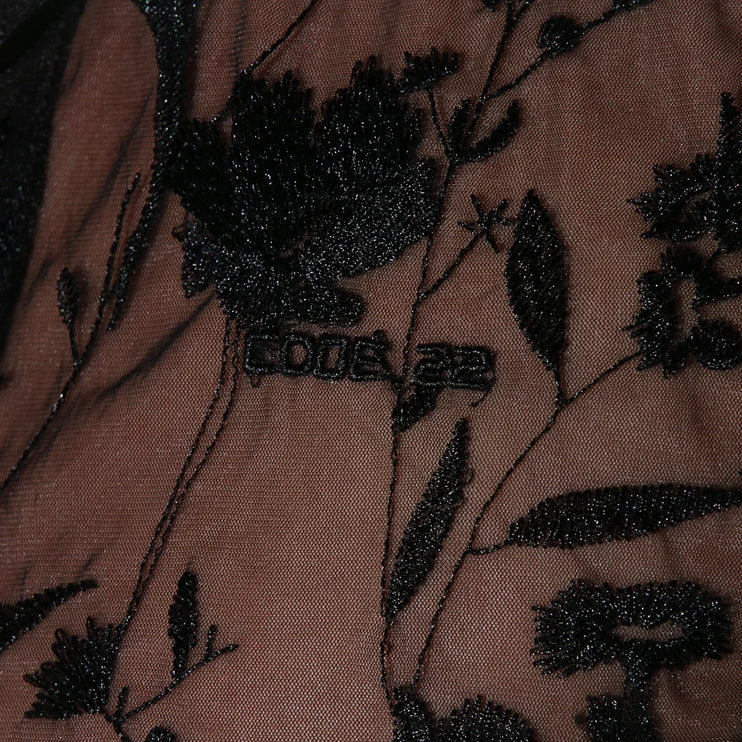Code 22 Embroidered Tulle Tank Mesh 9761 - Black Floral