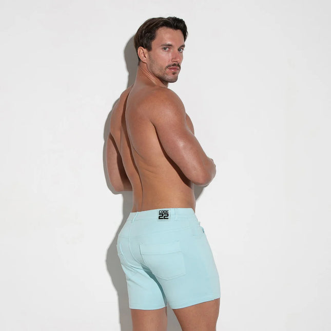 Code 22 5-Inch Stretch Slim-Fit Shorts 9712S - Aqua Light