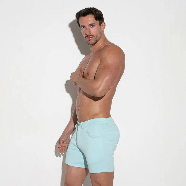 Code 22 5-Inch Stretch Slim-Fit Shorts 9712S - Aqua Light