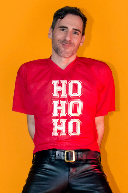 Peachy Kings Ho Ho Ho Mesh Football Jersey - Red