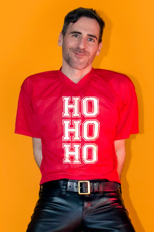 Peachy Kings Ho Ho Ho Mesh Football Jersey - Red