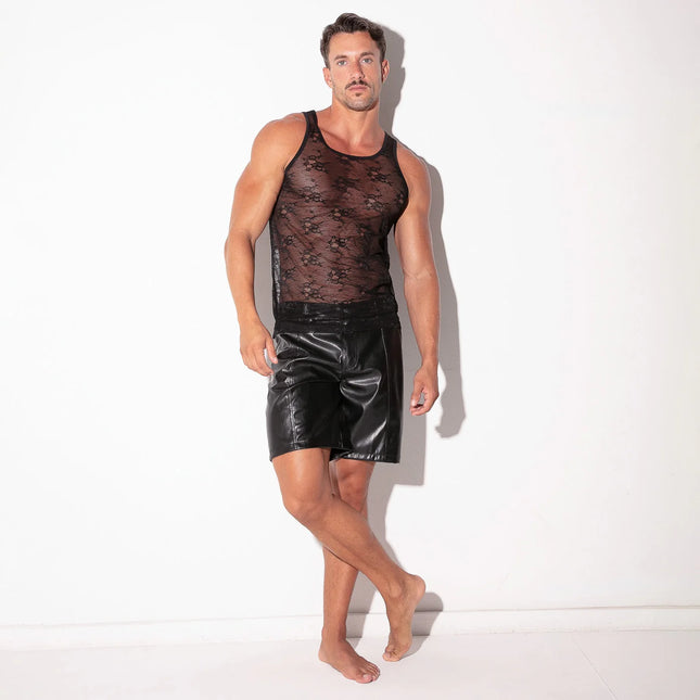 Code 22 Sheer Lace Tank Mesh 9778 - Floral Black