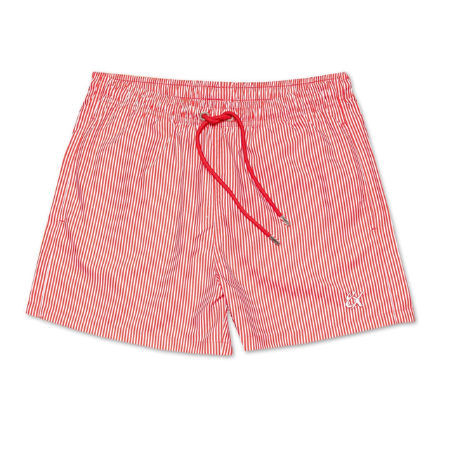 Eight X Red Stripe 4-Inch Swim Shorts
