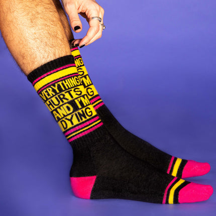 Gumball Poodle Everything Hurts and I'm Dying Gym Crew Socks