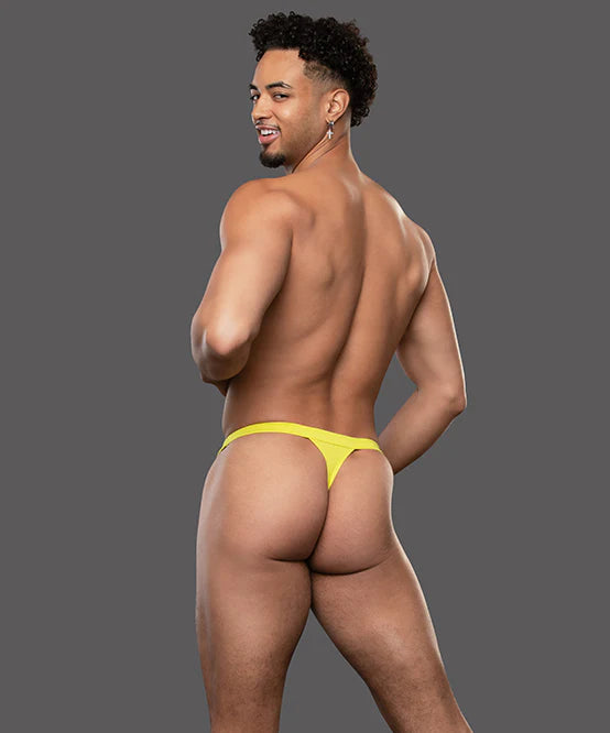 Andrew Christian Happy No-Show 93668 thong citrus yellow