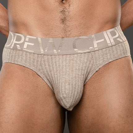 Andrew Christian Almost Naked 93710 Essential Rib brief heather khaki