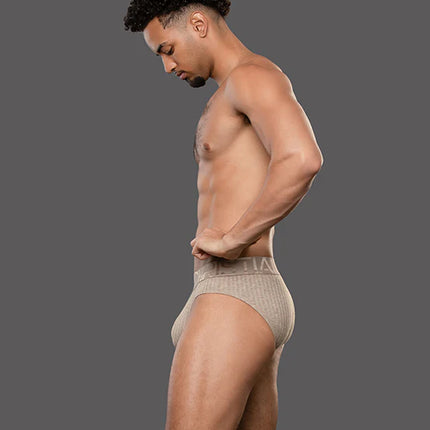 Andrew Christian Almost Naked 93710 Essential Rib brief heather khaki