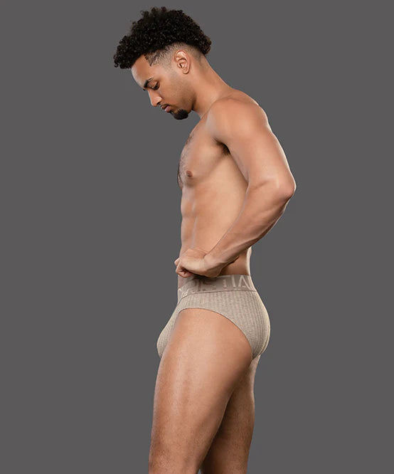 Andrew Christian Almost Naked 93710 Essential Rib brief heather khaki