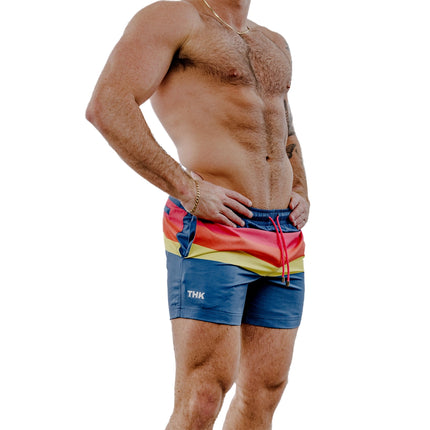 THK 70's 5-Inch Swim Gym Shorts - Blue