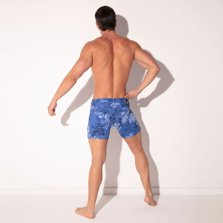 Code 22 5-Inch Stretch Slim-Fit Shorts 9712S - Floral Blue