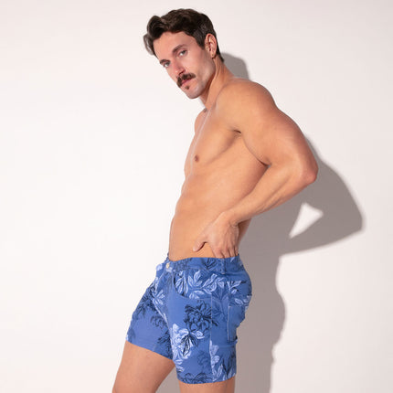 Code 22 5-Inch Stretch Slim-Fit Shorts 9712S - Floral Blue