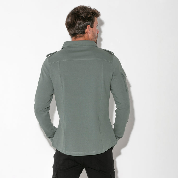 Code 22 Mens Cargo Zip Overshirt 9724 khaki sage Egoist Chicago www.egoistunderwear.com 
