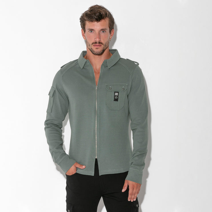 Code 22 Cargo Zip Overshirt 9724 khaki sage
