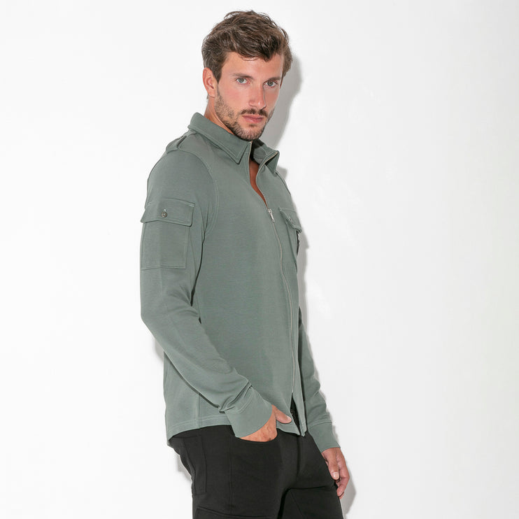 Code 22 Cargo Zip Overshirt 9724 khaki sage