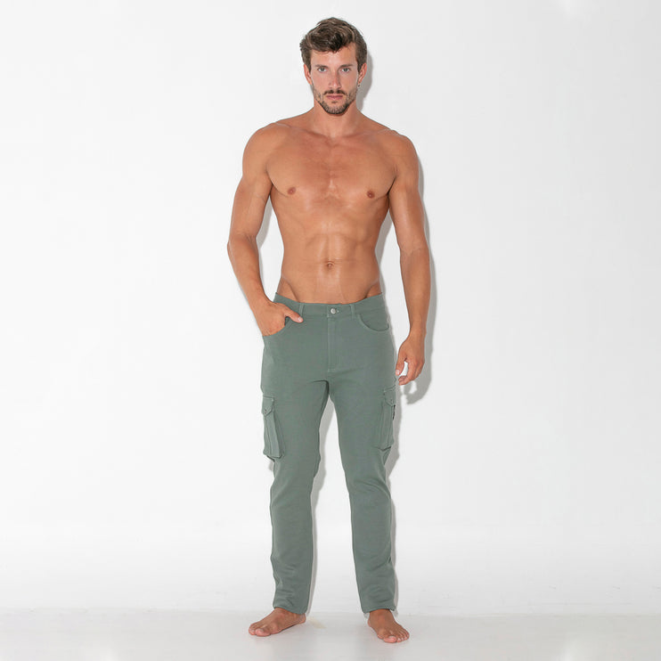 Code 22 Cargo Zip jogger pant 9725 khaki sage