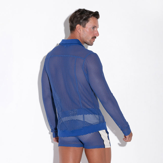 Code 22 Openwork 9739 mesh shirt blue size M