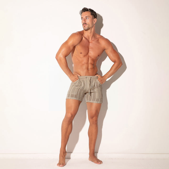 Code 22 Oasis Knit Slim-Fit 5-inch Shorts 9771 - Latte
