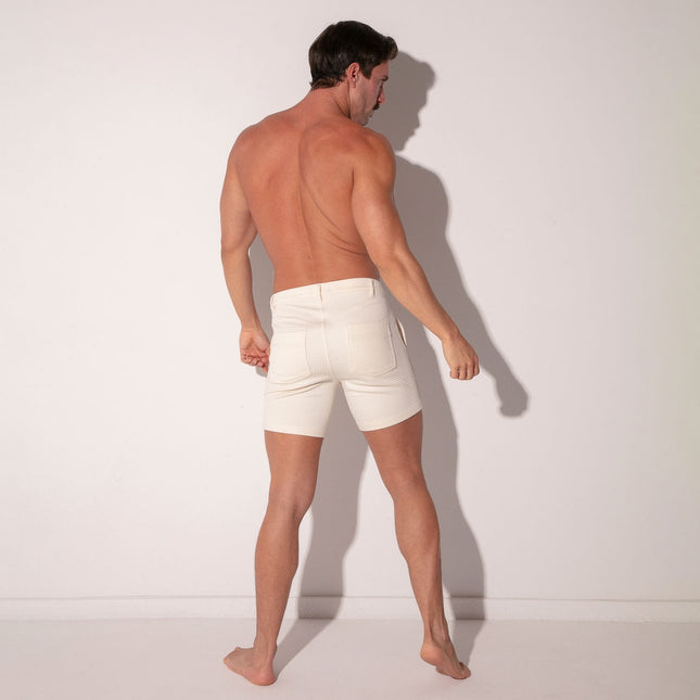 Code 22 Medley 5-Inch Textured Stretch Shorts 9823 - Off-White