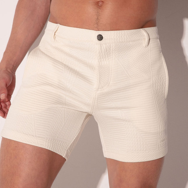 Code 22 Medley 5-Inch Textured Stretch Shorts 9823 - Off-White