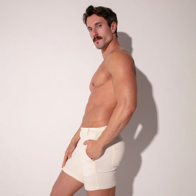 Code 22 Medley 5-Inch Textured Stretch Shorts 9823 - Off-White