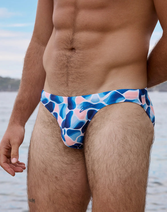 2eros V10 Abstract Swim Brief - Blue