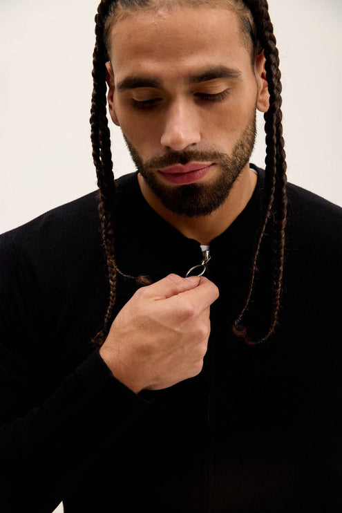 Ron Tomson Full Zip Closure Cardigan - Black