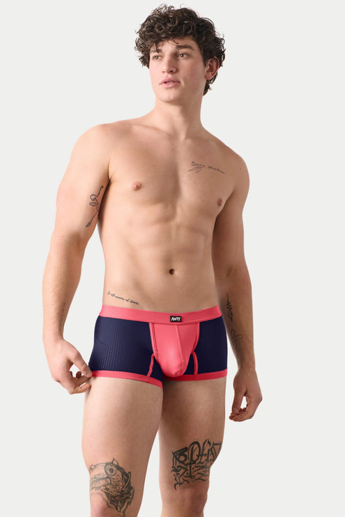AWRY Aero Mesh Thong Boxer - Pink/Indigo