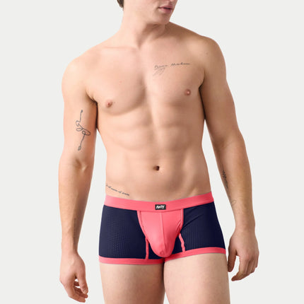 AWRY Aero Mesh Thong Boxer - Pink/Indigo