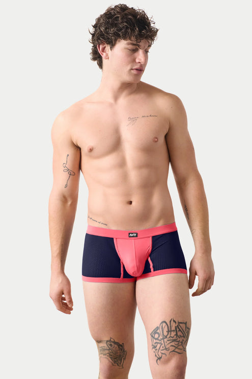 AWRY Aero Mesh Thong Boxer - Pink/Indigo