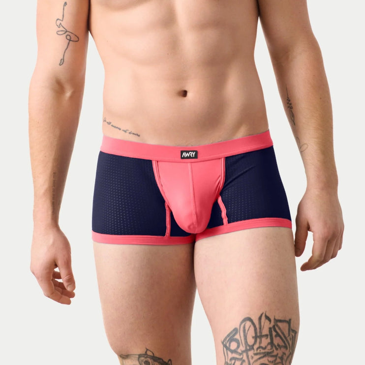 AWRY Aero Mesh Thong Boxer - Pink/Indigo