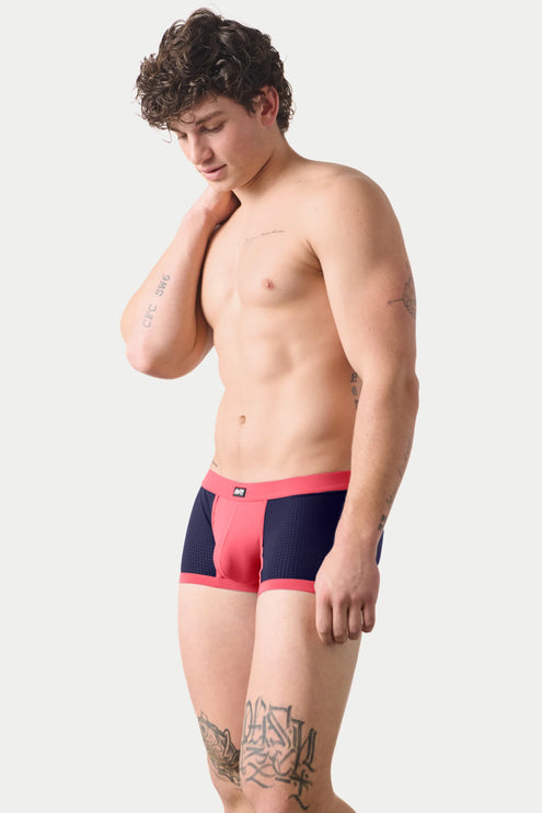 AWRY Aero Mesh Thong Boxer - Pink/Indigo