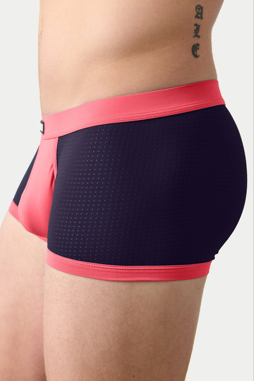 AWRY Aero Mesh Thong Boxer - Pink/Indigo
