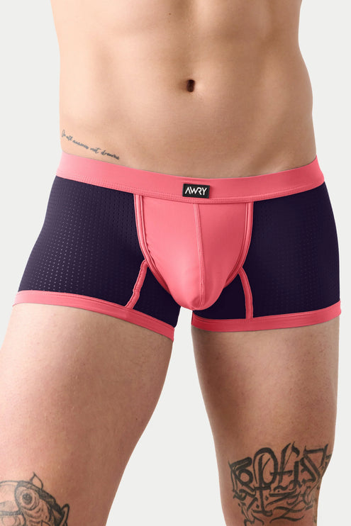 AWRY Aero Mesh Thong Boxer - Pink/Indigo
