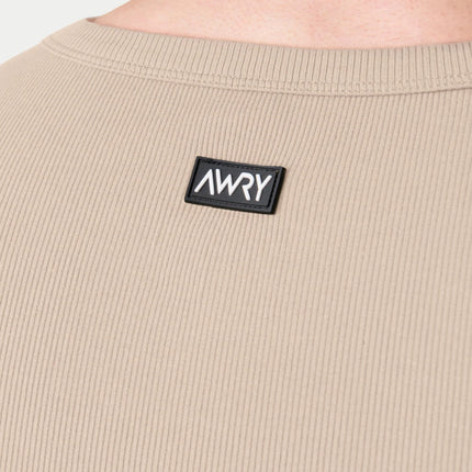 AWRY Ribbed Slim-Fit Tank - Sand
