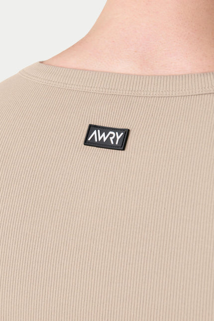 AWRY Ribbed Slim-Fit Tank - Sand