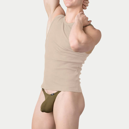 AWRY Ribbed Slim-Fit Tank - Sand