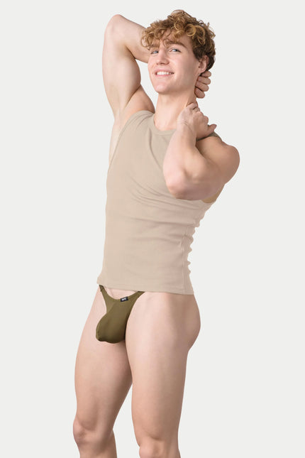 AWRY Ribbed Slim-Fit Tank - Sand