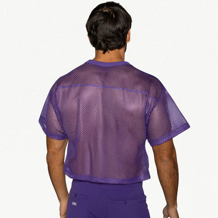 Bike Athletic Mesh Cropped Jersey T-Shirt - Purple