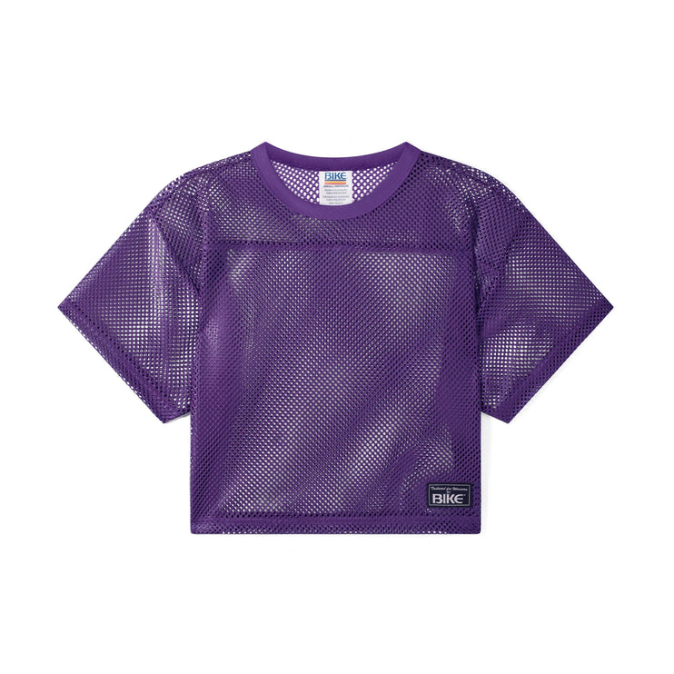 Bike Athletic Mesh Cropped Jersey T-Shirt - Purple